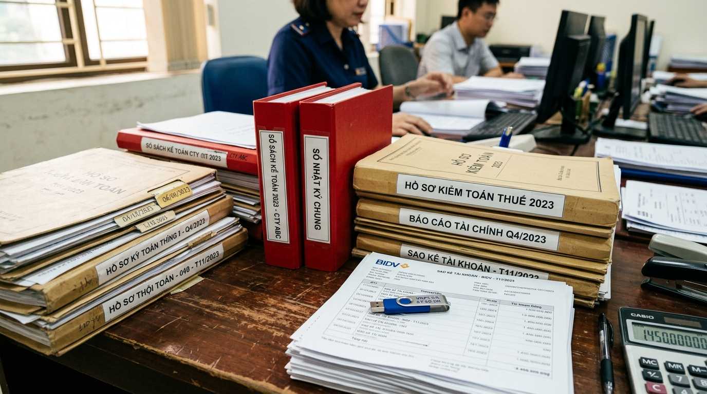 Kiểm tra hệ thống hồ sơ tài liệu lưu trữ kế toán các năm tài chính