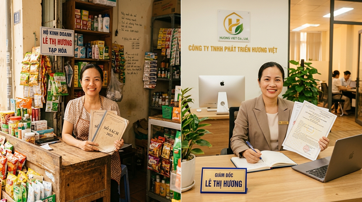 Làm sao chuyển đổi từ hộ kinh doanh lên doanh nghiệp mà không bị 